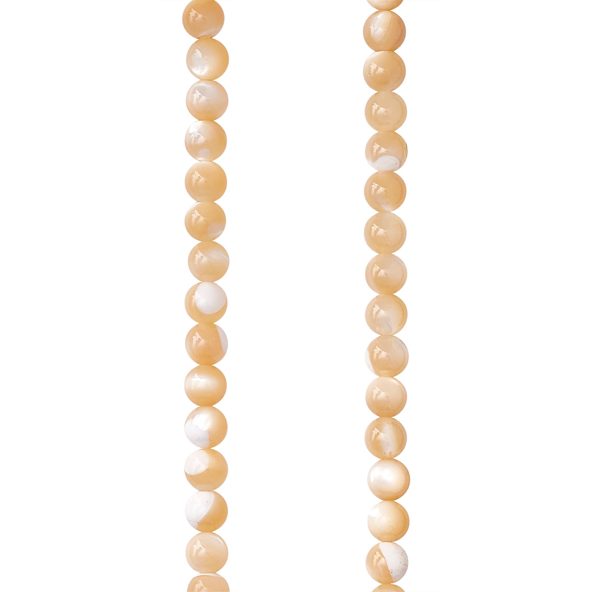 Natural Amber Mother of Pearl Beads, 4mm by Bead Landing™